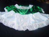 Adult baby,sissy, green bodice and and white skirt satin dress