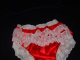 Red Satin Frilly Pants