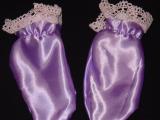 Lilac Satin Mittens